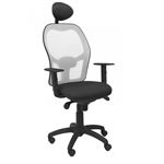 Silla jorquera malla gris cabecero fijo asiento bali negro 15sgrbali840c Piqueras y Crespo