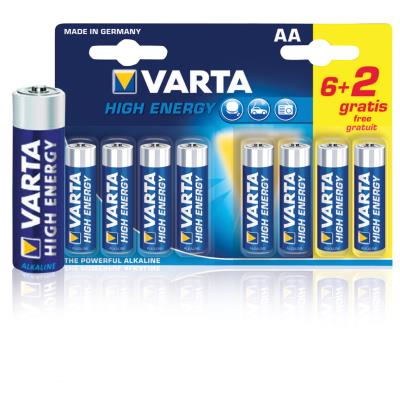 Pilas Alcalinas Aa/lr6 1.5 V High Energy en Blíster de 6+2 pcs