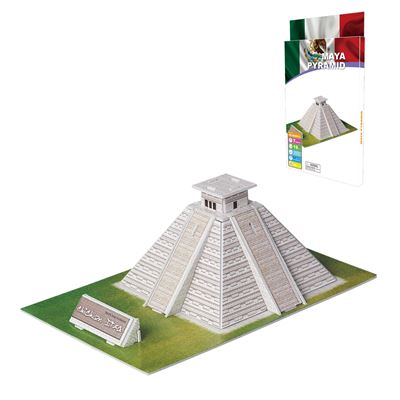 Puzle 3d Dam De Cartón De Una Piramide Maya Situada En México 19 Piezas Blanco
