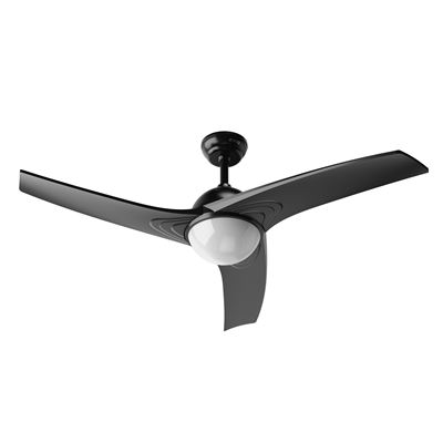 EVVO Ventilador de techo con luz y mando V522, motor DC, silencioso, Ø132cm, 3 aspas, 3 velocidades, 26W, temporizador