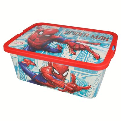 Caja de ordenación de plástico Spiderman 13 litros Rojo