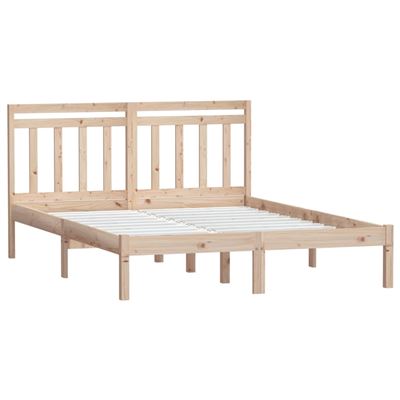 Estructura de cama de matrimonio madera maciza 120x190 cm