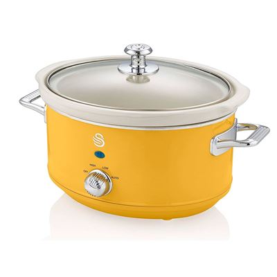 Swan Retro Olla Cocción Lenta, 3,5L, Recipiente Extraíble Antiadherente Cerámica Libre Pfoa, Vintage, Sf17021yeln 200 Amarillo , Leroy Merlin - Imagen 2