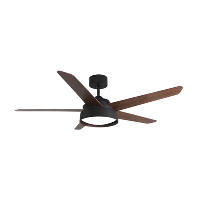 Ventilador De Techo Fabrilamp Led Lebeche Regulable Con Control Remoto 25w 3cct 2495lm Ip20 Ø132cm Marrón Y Nogal