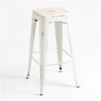 Taburete alto Dudeco Leeds Vintage Blanco vintage - 1