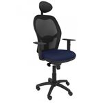 Silla jorquera malla negro cabecero fijo asiento bali azul marino 15snbali200c Piqueras y Crespo