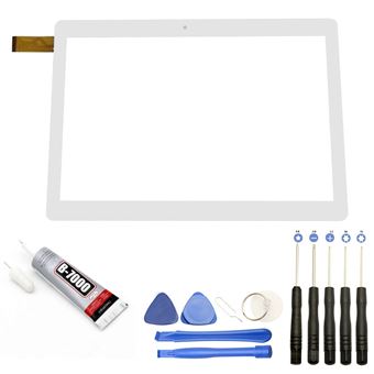 Vidrio pantalla táctil compatible con Polaroid MID1049 10.1"" blanco+ herramientas + Pegamento B7000 - 1