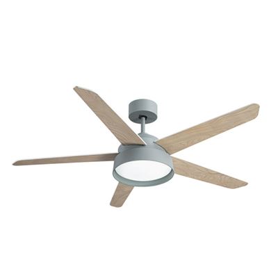 Ventilador De Techo Fabrilamp Led Lebeche Regulable Con Control Remoto 25w 3cct 2495lm Ip20 Ø132cm Verde Y Haya