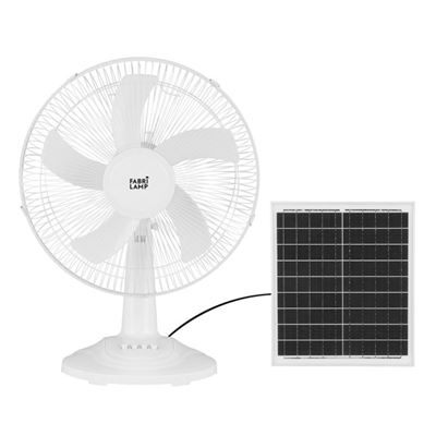 Ventilador Fabrilamp Dc Solar Abanico Blanco 20w 3 Velocidades 63x43x30,5cm