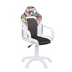 Silla Gamer Adec DRW STICKER Blanco-Gris