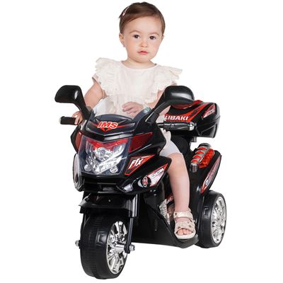Motocicleta para niños C051 12 vatios faros LED caja de cambios de 2 velocidades negro