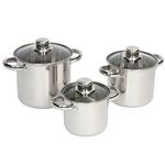 Campgear Royal Plus cacerollas 3 unidades acero inoxidable juego de ollas cocina gear 1.323 2100940