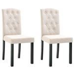 Sillas de comedor 2 unidades de tela color crema - vidaXL