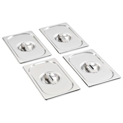 Tapas De Bandeja 4 Unidades Gn 43922 265x162 Mm Acero Inoxidable Vidaxl