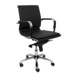PIQUERAS Y CRESPO Modelo Alcaraz - Sillón de oficina ergonómico confidente/espera con mecanismo basculante multiposición y regulable en altura - Asiento y respaldo tapizados en similpiel color negro