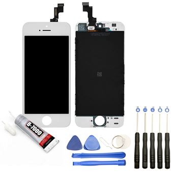 Pantalla completa en marco compatible con iPhone 5S blanco+ +herramientas +pegamento B7000 - 1