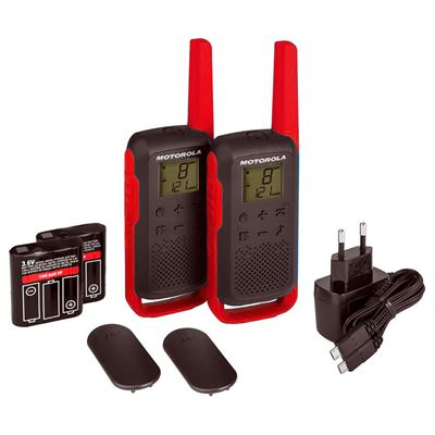 Walkie Talkies Motorola Talkabout t62 Rojo 8km 16 Canales Pantalla LCD