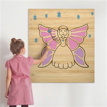 Cuadro Infantil de madera de pino para Pintar Hada 60x70cm - 1