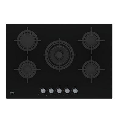 Placa De Gas Beko Hilw75222sl 5 Fuegos 75cm Negro