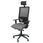 Silla de Oficina ergonómica Piqueras y Crespo Modelo Horna con cabecero tejido Bali gris