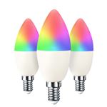 Pack 3 Bombillas LED Vela Smart WiFi E14 5,5W Equi.35W 470lm RGBWW Regulable vía Smartphone/APP 25000H 7hSevenOn Home