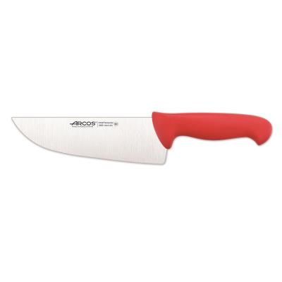 Cuchillo De Carnicero Arcos Colour - Prof 295922 De Acero Inoxidable Y Mango Ergonómico - Rojo