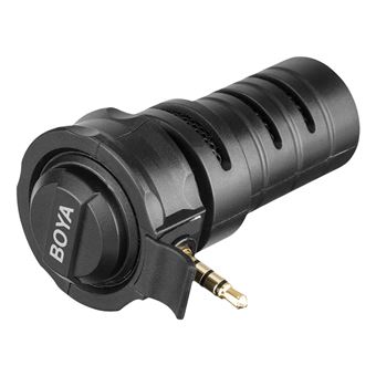 Micrófono Jack 3.5 mm Smartphone Grabación de Audio, Boya BY-A7H Negro