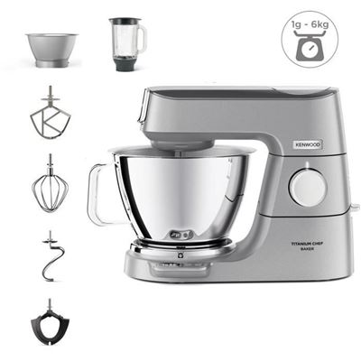 Robot Pastelero Multifunción Chef Baker Kenwood Kvc85.124si 2 Cuencos 5l Y 3.5l 1200w Plata