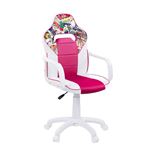 Silla Gamer Adec DRW STICKER Blanco-Rosa