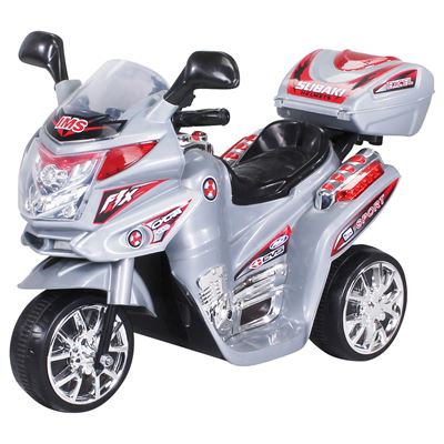 Motocicleta para niños C051 12 vatios faros LED caja de cambios de 2 velocidades plata