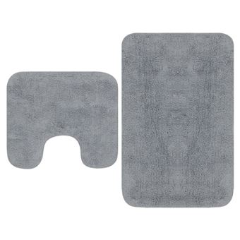 Conjunto de alfombras de baño vidaXL, tela 2 piezas Gris, Neceser y  Accesorios de baño, Los mejores precios