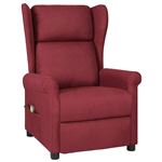 Sillón de masaje reclinable de vidaXL tela color vino tinto