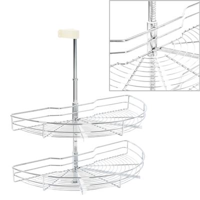 Bandeja Cocina Alambre 2 Niveles Plata 180 Grados 75x38x80 Cm Vidaxl