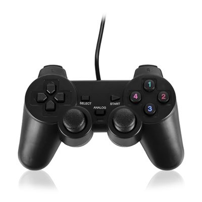 Mando Usb Con Vibración Compatible Con Pc / Ps3. Dam Negro