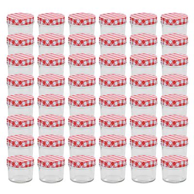 Tarros De Mermelada De Vidrio Vidaxl Tapa Blanca Y Roja 48 Uds 110 Ml