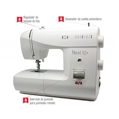 Máquina De Coser Next 10+ 12 Puntadas, Cose Vaqueros Blanco