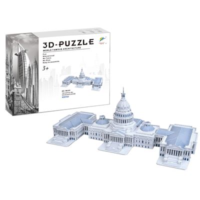 Puzle 3d Dam De Cartón Del Capitolio En Estados Unidos 132 Piezas Multicolor