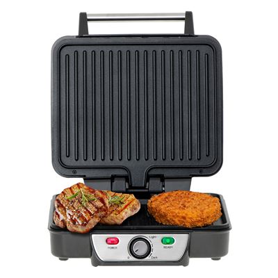 Parrilla Eléctrica Doble Mesko Ms 3050 Tapa Basculante Apertura 180º Termostato Regulable Recoge Grasa