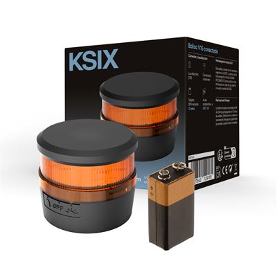 Luz De Emergencia Geolocalizada Ksix Safety Light Iot, V16, Homologada Dgt, Nano Sim Prepago, Gps, Visibilidad 1 Km, Magnética, Pila Incluida