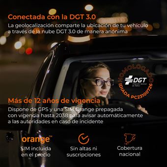 Ksix V16 Luz de Emergencia Homologada DGT - Geolocalización IoT con SIM hasta 2038 - Visible a 1 km - Alternativa al Triángulo