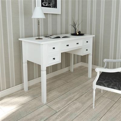 Vidaxl Blanco Escritorio 5 Cajones