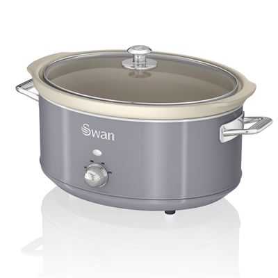 Olla Cocción Lenta Retro 6 5l Swan Sf17031grn Pfoa Vintage Gris