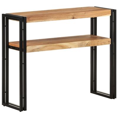 Vidaxl Marrón Mesa Consola Madera Maciza De Acacia 90X30x75cm