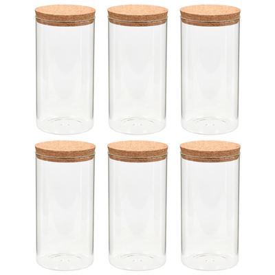 Tarros De Almacenaje Con Tapa De Corcho 6 Unidades 1400 Ml Vidaxl