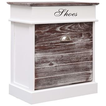 Mueble zapatero de madera de Paulownia marrón 50x28x58 cm vidaXL - 1