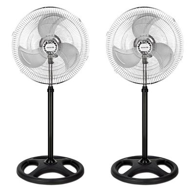 Pack De 2 Ventiladores De Pie 18"" Elite Pck-02 De 80w Metálico Giratorio 3 Velocidades