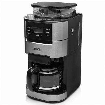 Cafetera Princess con molinillo Roma 1050 W Negra