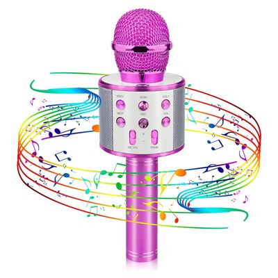 Smartek Ws-858P Karaoke Bluetooth Karaoke Bluetooth Microphone Sans Fil  Rose