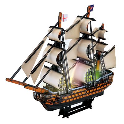 Puzzle 3d Buque Hsm Vistory Con Luces Led. 55,5*11,8*41,5 Cms, 163 Piezas. Dam Multicolor