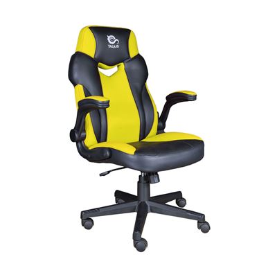 Silla Gaming Crab Talius Brazos Abatibles Butterfly Ruedas Nylon Piston Clase 4 Negra Y Amarilla